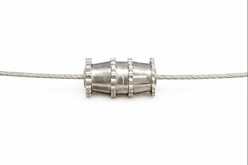 Premium 8mm White Clam Heishi Necklace with Black and Blue Accents