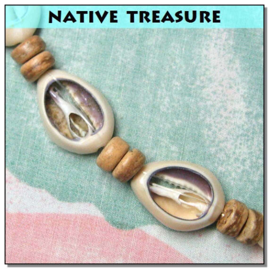 Cowrie Shell Coconut Bead Choker Necklace