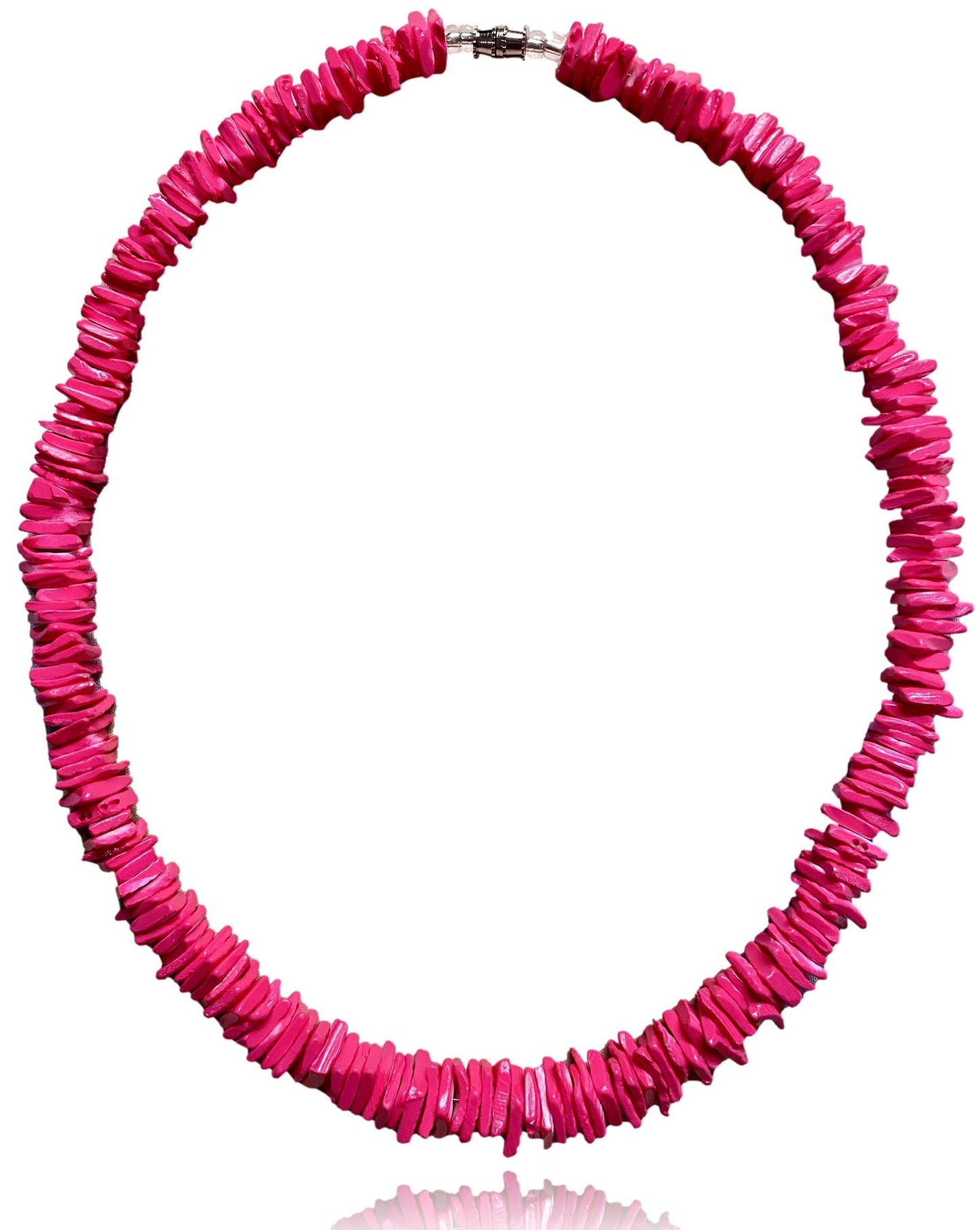 Native Treasure - Hot Pink Chips Puka Shell Necklace or Bracelet - 7" to 30"