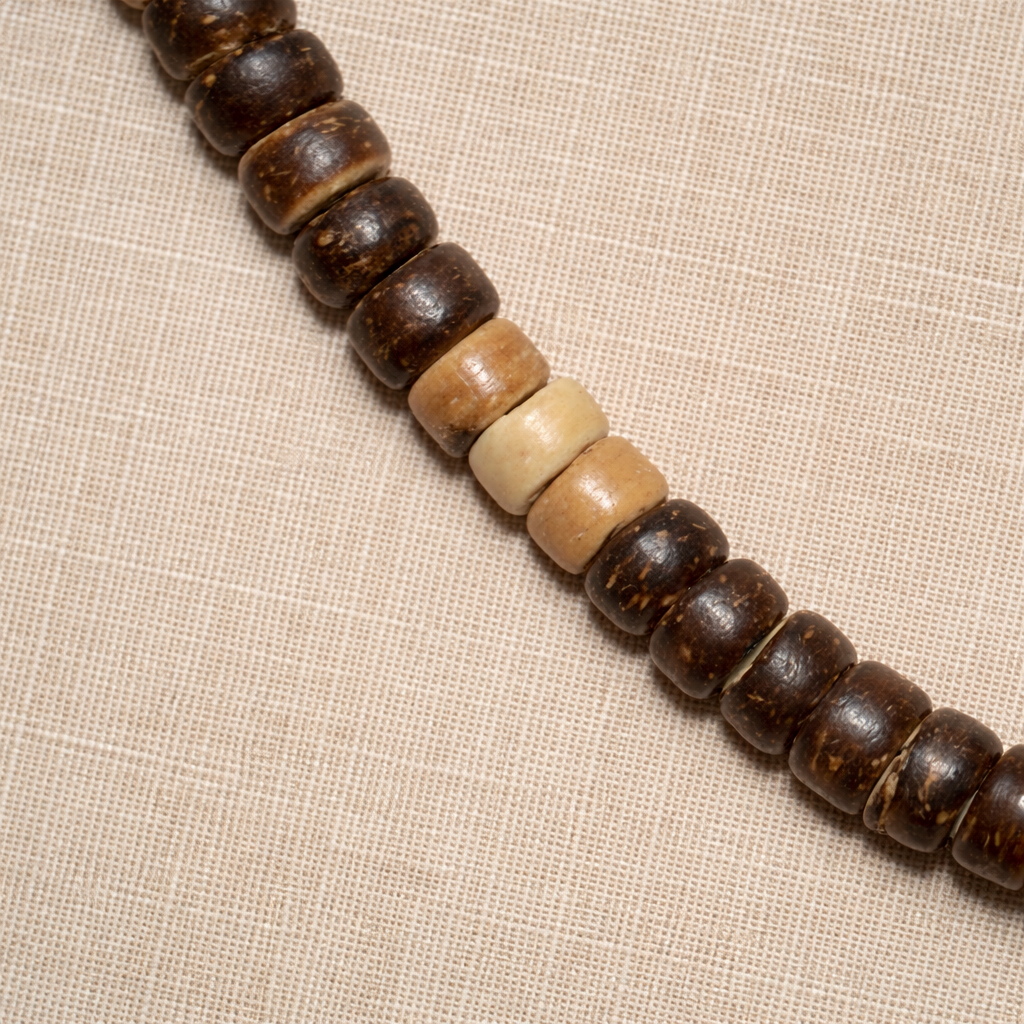 Native Treasure Mixed Brown Coconut Bead Necklace 5mm - Handmade in the Philippines