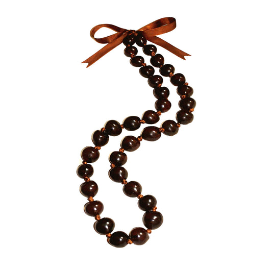 32 inch Brown Kukui Nut Necklace