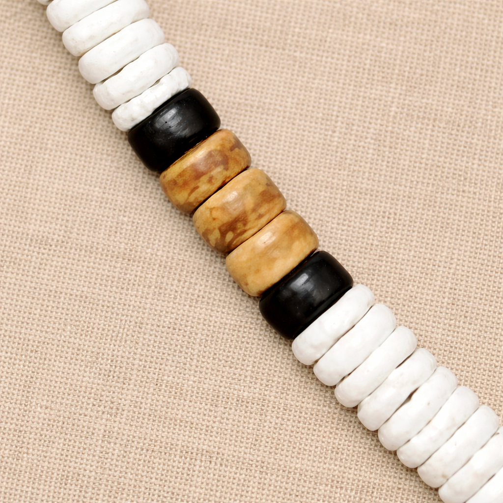 Native Treasure 5mm Hawaiian Style Puka Shell Necklace with Brown Coconut Beads
