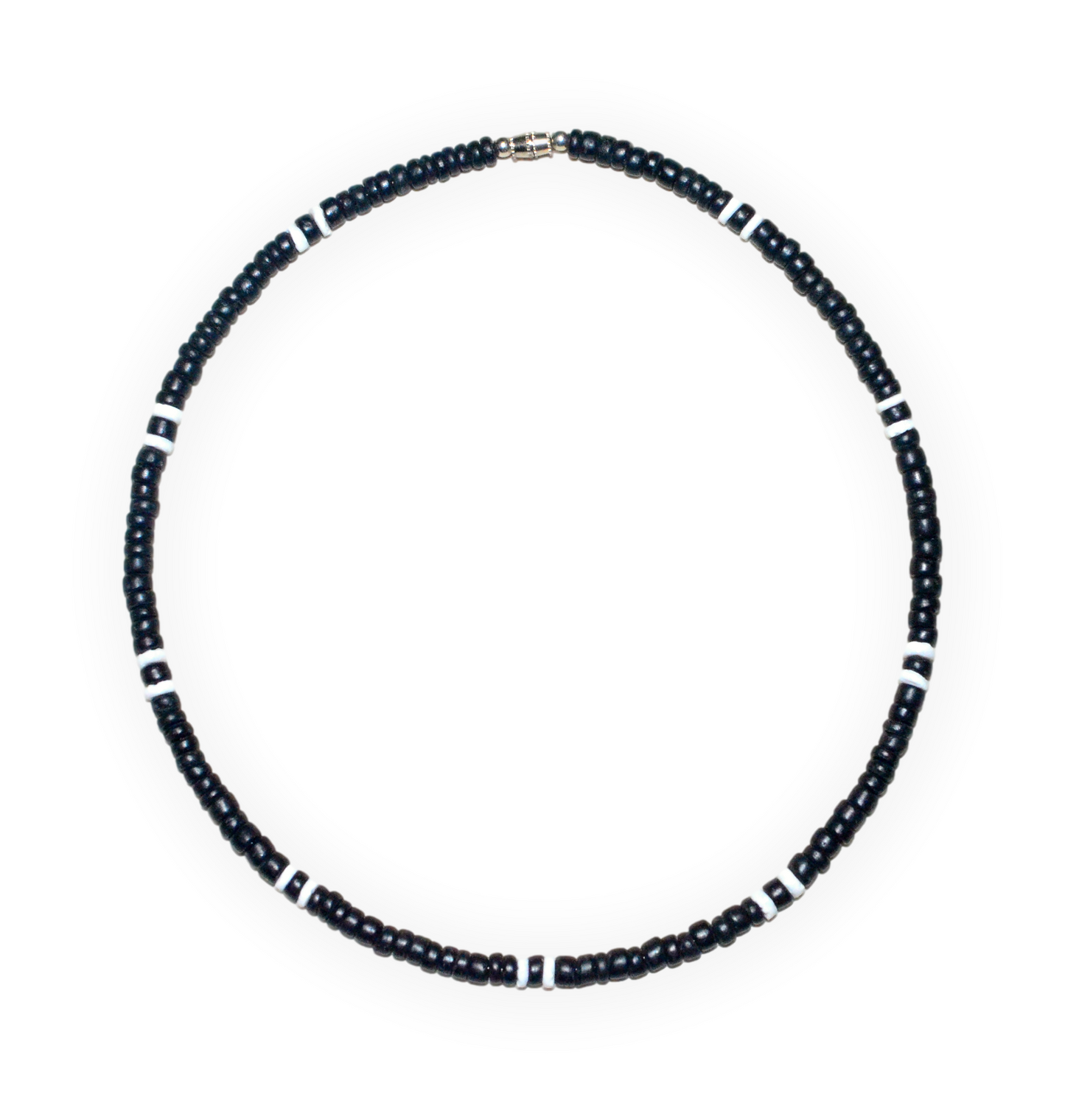 Native Treasure - Black Coco White Puka Shell Necklace