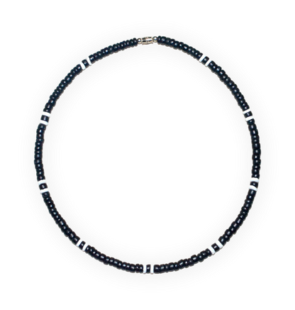 Native Treasure - Black Coco White Puka Shell Necklace