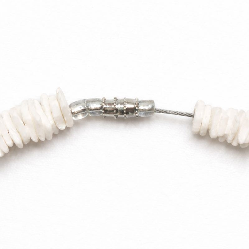 Native Treasure White Rose Clam Chips Puka Style Necklace