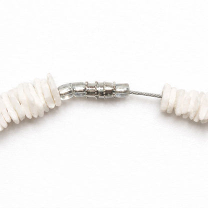 Native Treasure White Rose Clam Chips Puka Style Necklace