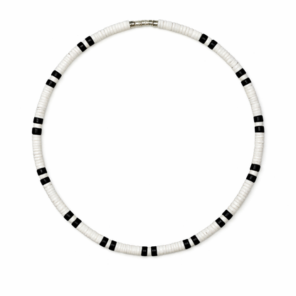 5mm Smooth Puka Style Necklace with Natural Black Accents