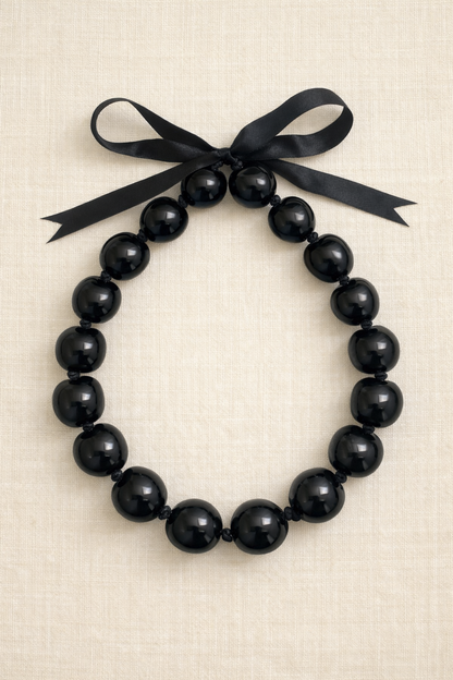 Native Treasure Black Kukui Nut Choker Necklace and Matching Stretch Bracelet Set 16 Inch Hawaiian Island Jewelry