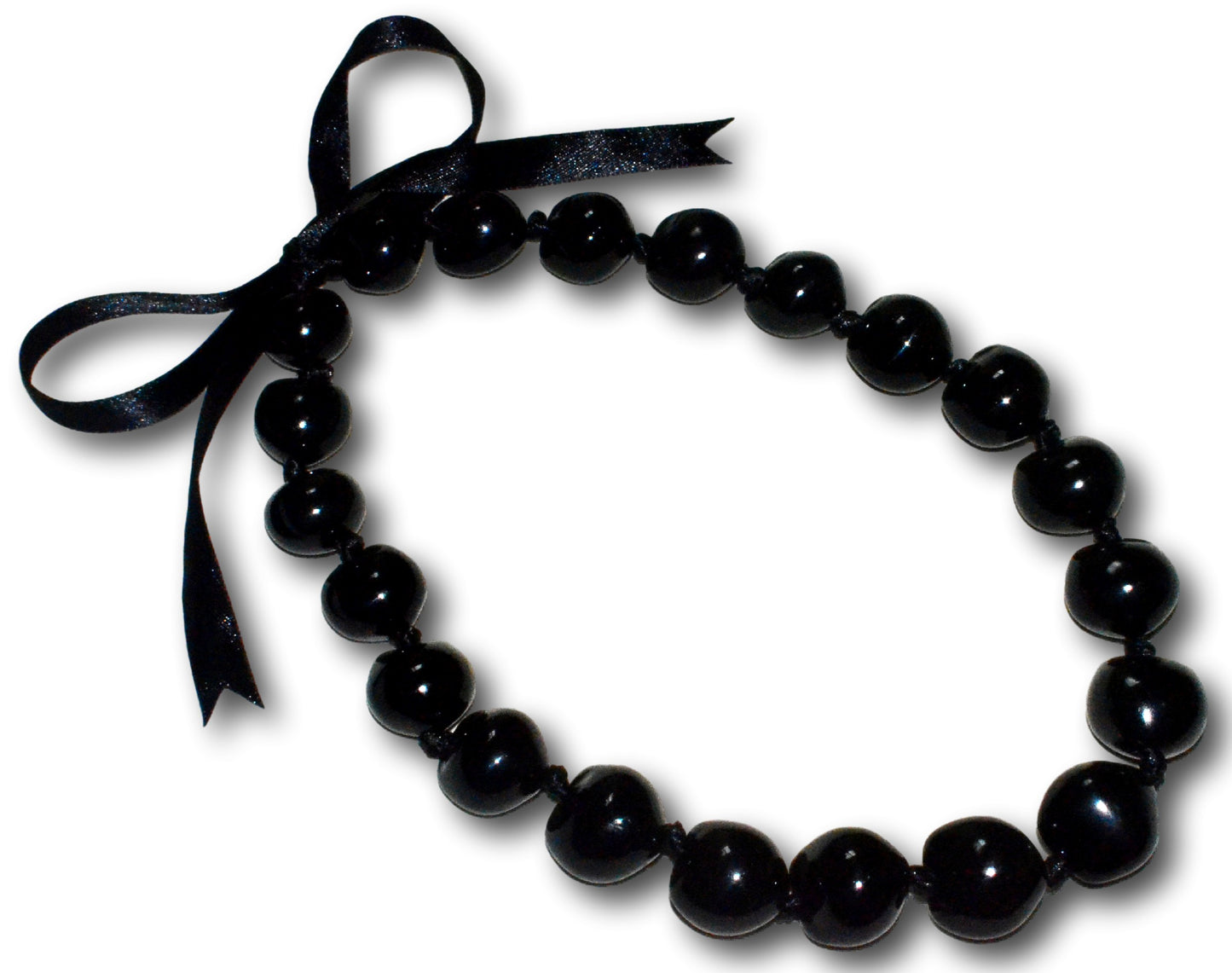 Native Treasure Black Kukui Nut Necklace Handmade Hawaiian Island Jewelry