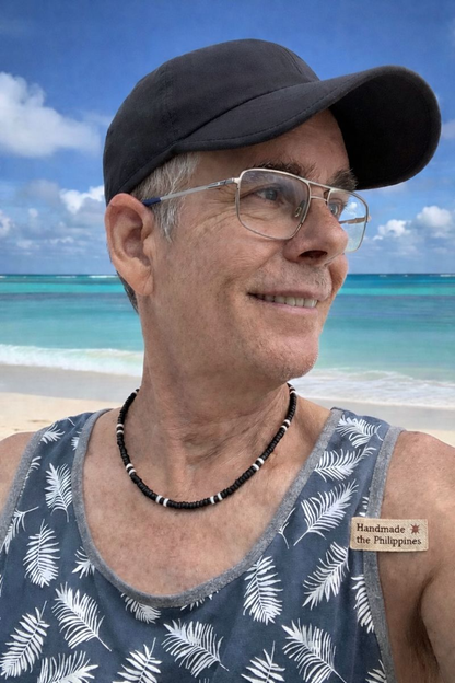 Native Treasure - Black Coco White Puka Shell Necklace