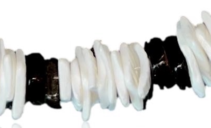 Native Treasure Smooth Puka Style Necklace with Natural Black Accents