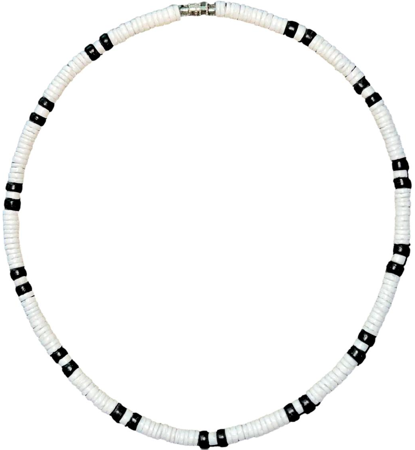Native Treasure Smooth Puka Style Necklace with Natural Black Accents