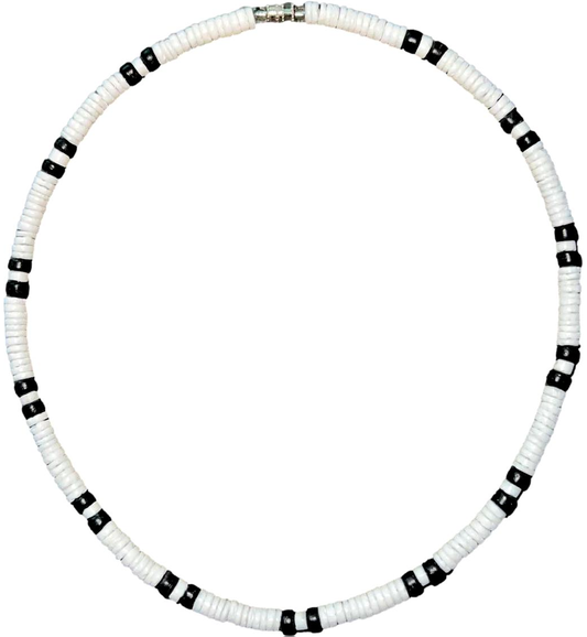 Native Treasure Smooth Puka Style Necklace with Natural Black Accents