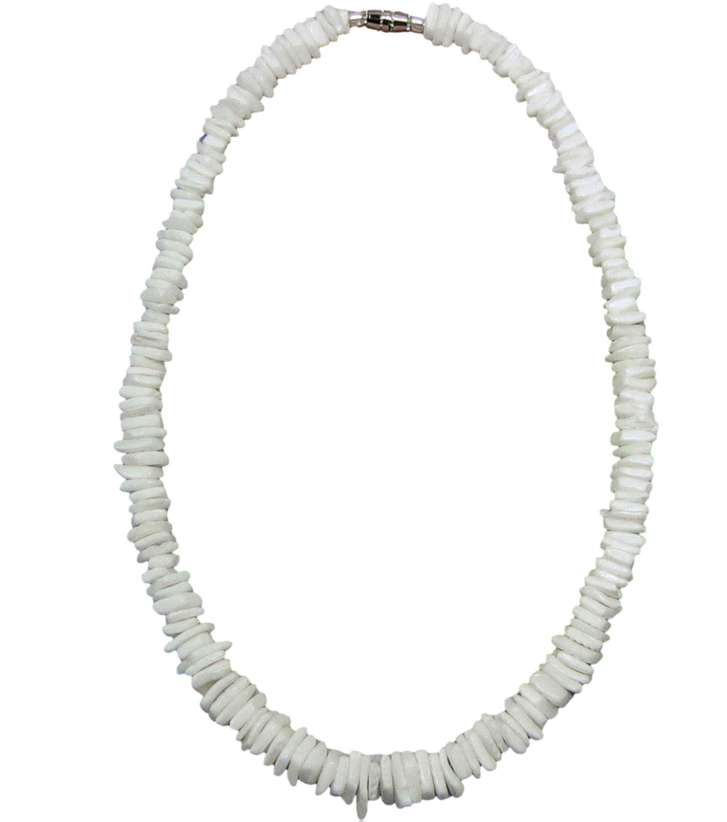 Native Treasure White Rose Clam Chips Puka Style Necklace