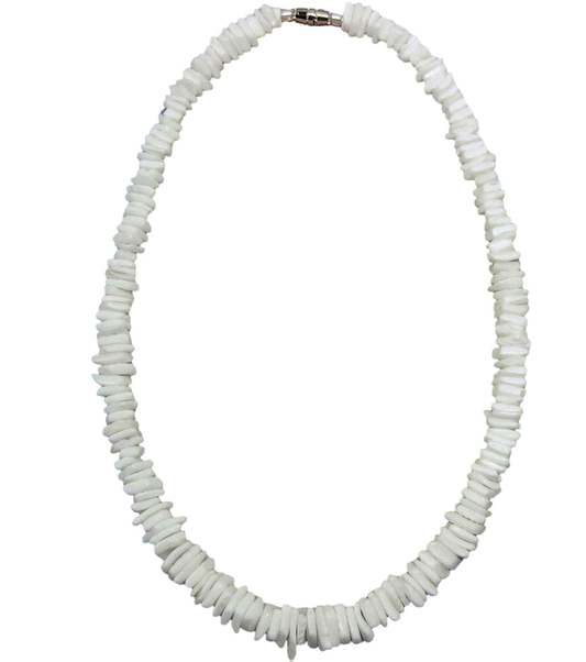 Native Treasure White Rose Clam Chips Puka Style Necklace