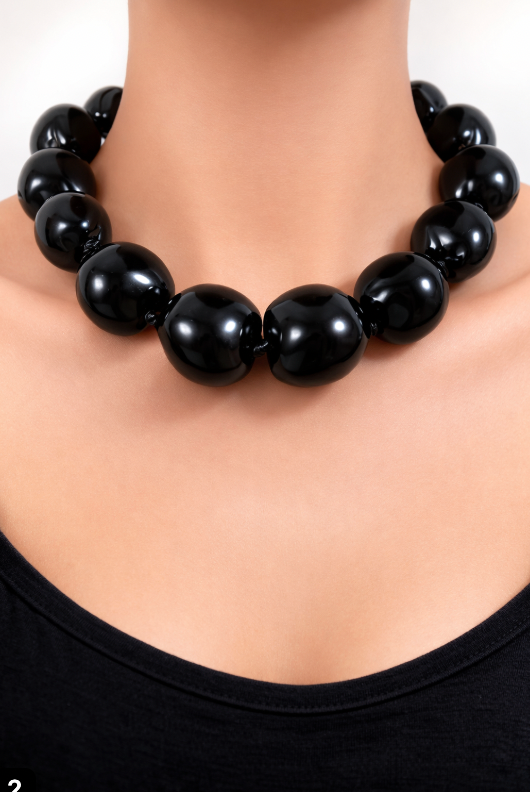 Native Treasure Black Kukui Nut Choker Necklace and Matching Stretch Bracelet Set 16 Inch Hawaiian Island Jewelry