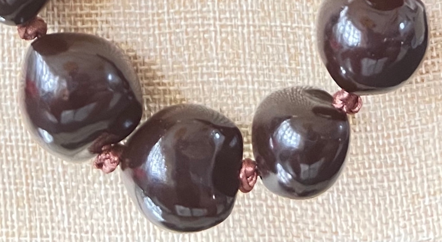 32 inch Brown Kukui Nut Necklace