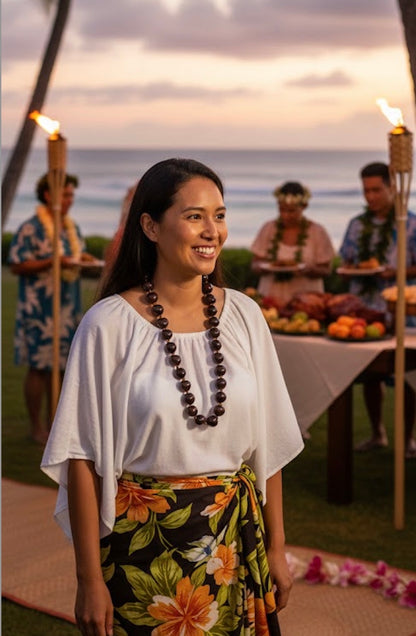 32 inch Brown Kukui Nut Necklace