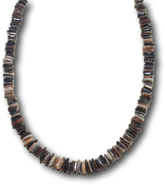 Native Treasure - Mixed Brown Chips Puka Shell Necklace or Bracelet - 7" to 30"