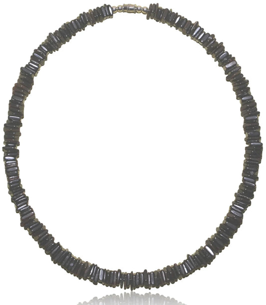 Native Treasure - Dark Chips Puka Shell Necklace or Bracelet - 7" to 30"