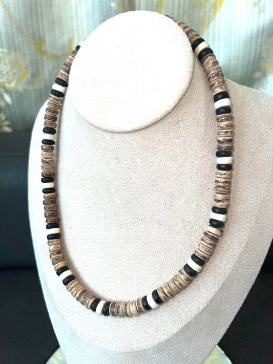 Native Treasure - Real Coco Beads Tropical Summer Beach Surfer Necklace From The Transformers Movie - 8mm (5/16") - 7" to 24"