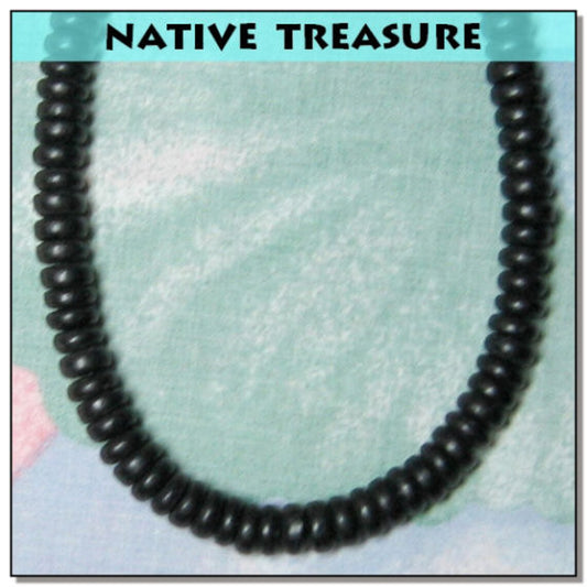 Native Treasure - Black Wood Coco Bead Necklace or Bracelet - 8mm (5/16") - 7" to 24"