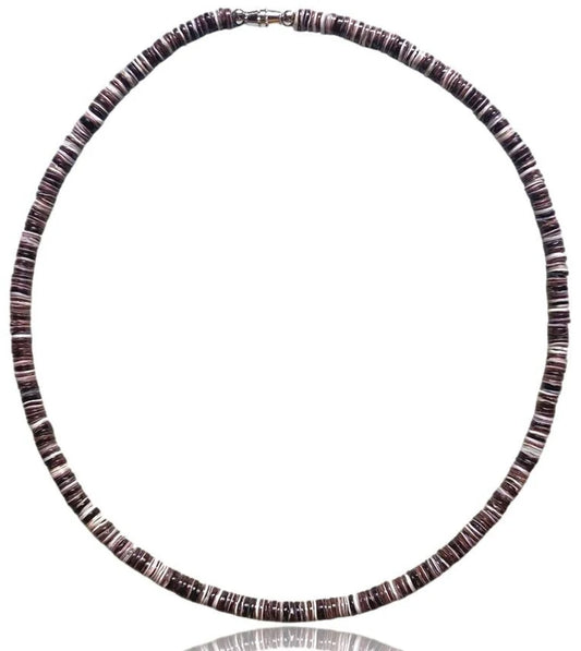 Native Treasure - Violet Oyster Shell Heishe Puka Shell Necklace or Bracelet - 5mm (3/16") - 7" to 30"