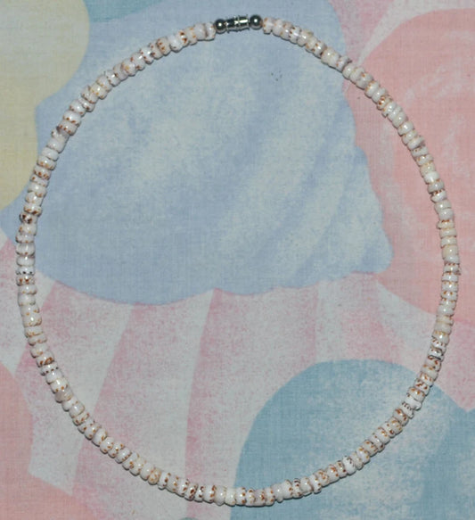 Native Treasure - 5mm (3/16") Tiger Puka Shell Necklace or Bracelet - 7" to 30"